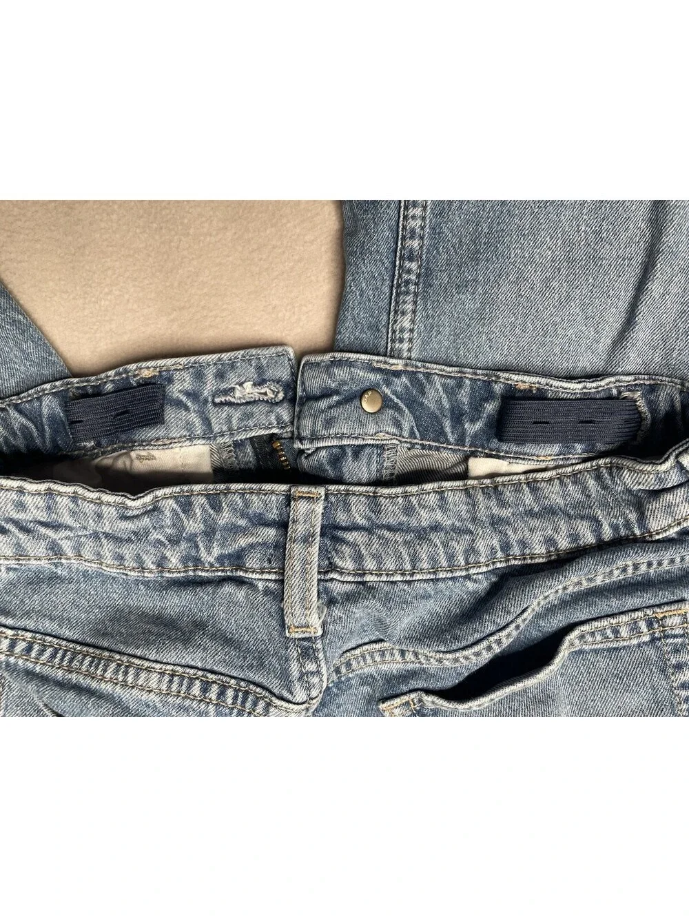 Gap Kids High Rise Wide-Leg Ankle Jeans adjustable waist Two-toned Sz 12